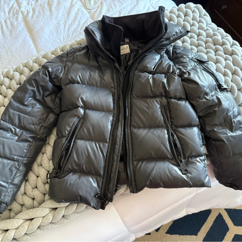 Shiny Gray Puffer Jacket
